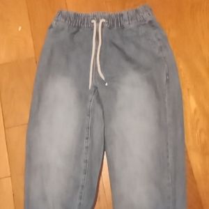 Forever 21 small women Drawstring denim blue jeans